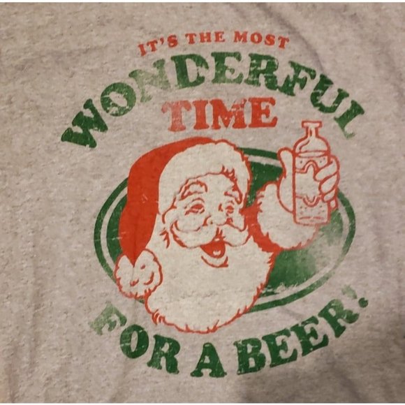 Christmas Santa Claus It's the Most Wonderful Time for a Beer T-shirt Small - Picture 2 of 2